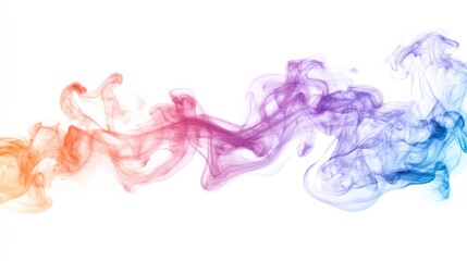 Poster - Colorful smoke isolated on a white background