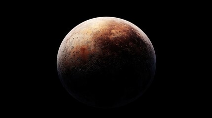 Poster - Isolated planet Mars depicted in 3D illustration against a black background