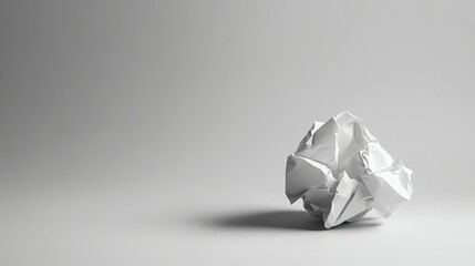 Canvas Print - A crumpled ball of paper sits on a plain white surface.