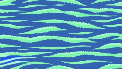 Bold zebra stripes in seamless blue and green pattern for vibrant textile and graphic design inspiration