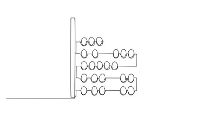Poster - Self drawing animation of single line drawing the abacus from wood. An old-fashioned counting tool. Used by children who are learning. Classic. International Day of Mathematics. Full length animated