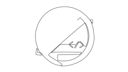 Aufkleber - Animated self drawing of single continuous line drawing computer monitor circled forbidden. Forbidden to use symbol codes for web design. National No-Code Day. Full length single line animation