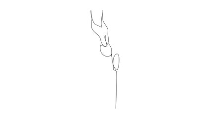 Poster - Animated self drawing of continuous line drawing a hand takes potato chips from a tube packaging. Delicious snacks in a nice packaging. Tasty. National Snack Day. Full length single line animation