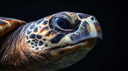 Sticker - Close-up of a Sea Turtle's Head and Shell