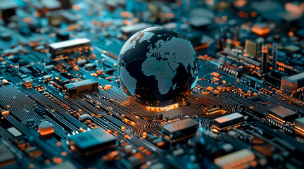 Active world trade, world market. Global electronics market