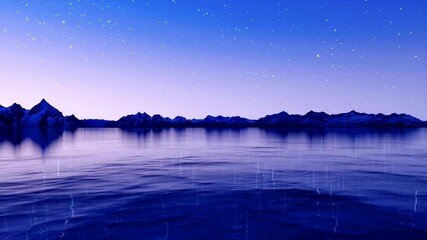 Wall Mural - reflection of the starry sky in the water