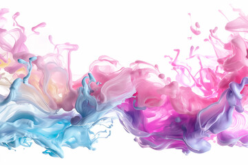Poster - A dynamic flow of colorful hues swirls together, showcasing pink, blue, and purple tones that create an eye-catching abstract background suitable for various decorative purposes