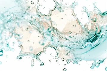 Poster - This wallpaper features an artistic representation of water splashing, capturing the movement of droplets and ripples against a clean white background, creating a refreshing atmosphere