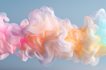 Poster - Delicate pastel colors blend seamlessly into one another, forming an abstract shape that evokes a sense of calm and tranquility. The soft waves create an inviting atmosphere