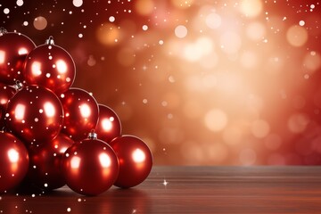 Wall Mural - red christmas background