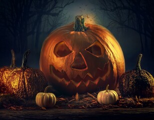 halloween pumpkin on a dark background