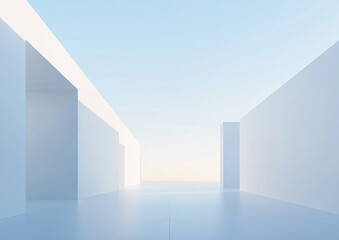 Abstract 3d rendering minimalist style architectural space scene