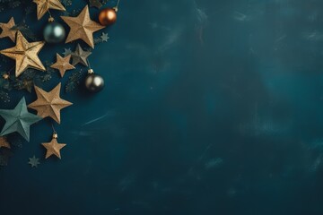 Wall Mural - blue christmas background