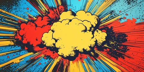 Canvas Print - Colorful Comic Book Style Explosion Background