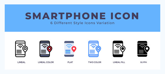 Aufkleber - Smartphone icons set. Different style of icons simple vector illustration.
