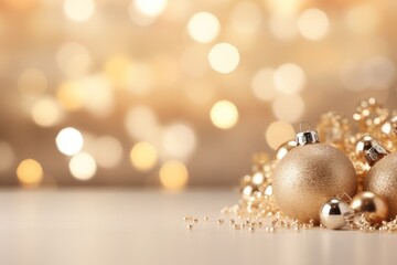 Wall Mural - golden christmas balls