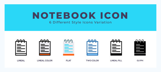Aufkleber - Notebook icons set. Different style of icons simple vector illustration.