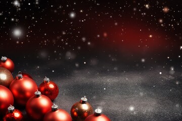 Wall Mural - red christmas balls