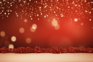 Wall Mural - christmas background with baubles on bokeh lights background