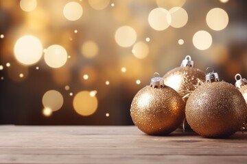 Wall Mural - golden christmas balls