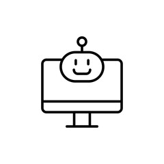 Poster - Device bot outline icons, minimalist vector illustration ,simple transparent graphic element .Isolated on white background