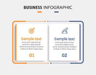 Vector infographic template with icons and 2 options or steps. Can be used for process diagram, presentations, workflow layout, flow chart, info graph