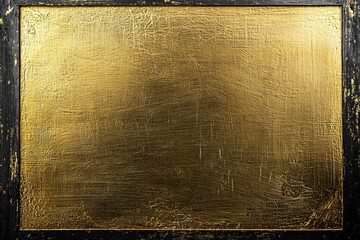 Wall Mural - A metallic gold background with a simple blank black frame 