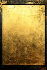 Wall Mural - A metallic gold background with a simple blank black frame 