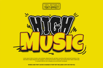 Aufkleber - Editable text effect High Music 3d cartoon template modren style premium vector