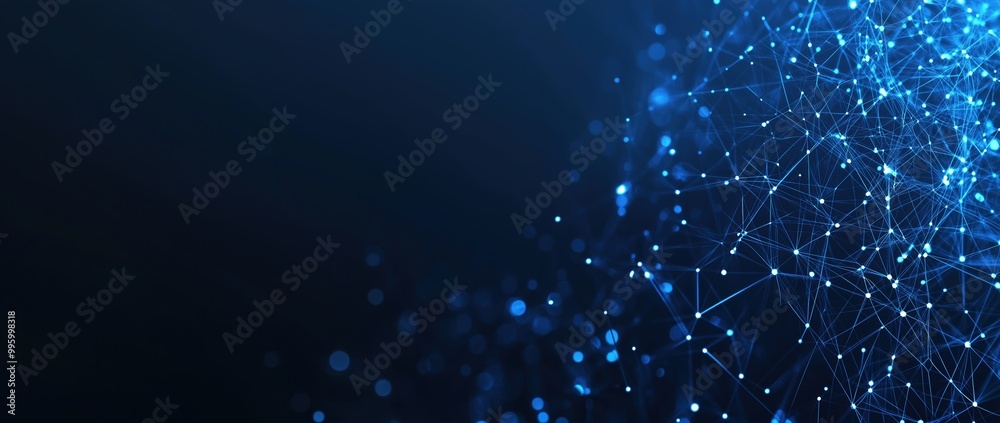 A blue background with a lot of dots and lines Stock Photo | Adobe Stock