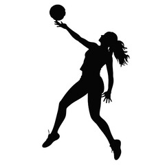 Volleyball Player Silhouette - Volleyball Player jumping smash silhouette isolated on white background- vector illustration