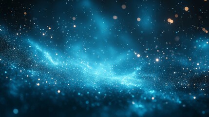 Wall Mural - Teal gradient background with light particle. 4K resolution