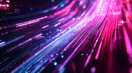 Poster - Futuristic data streams in a glowing abstract tech design, representing ultra-fast broadband and cyber connectivity.