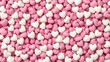 © Andrei - Pink and white candy hearts background. Valentines Day romantic texture. Love concept.