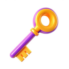 Poster - A vibrant 3D key model featuring a purple and orange design, perfect for various graphic applications or illustrations.