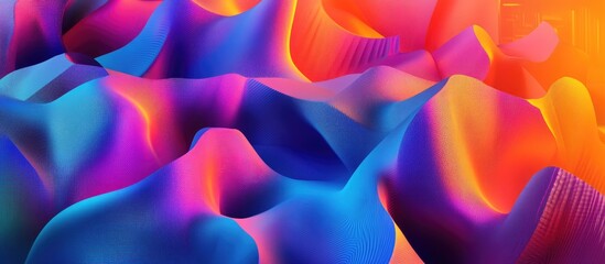 Gradient textured abstract 3D geometric shape design