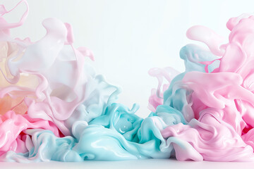 Poster - This lovely background showcases swirling pastel hues of pink and blue, creating a serene and calming visual effect perfect for digital or print use