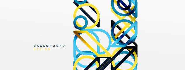 Aufkleber - Abstract background - colorful circle lines technology or business digital template