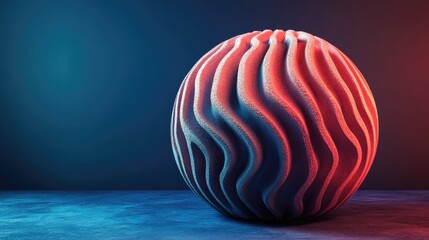 Abstract 3D Object in the Shape of a Textured Sphere Balloon