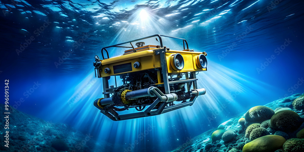 Deep Sea Fish Rov Underwater ROV exploring mysterious marine life in the deep sea ...