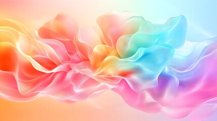 Wall Mural - Vibrant Fluid Abstract Art Background with Soft Colorful Swirls and Waves