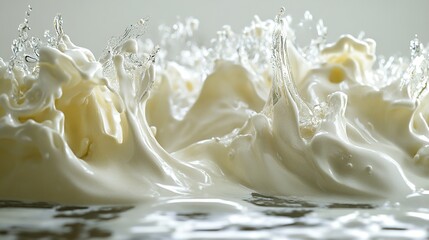 Poster - Milk Splash: Abstract Photography of Creamy Texture