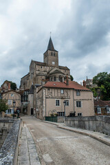 View on the old town and church of Montmorillon France