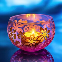 Happy Diwali. graphic of Diya lantern. Indian festival of lights.