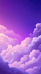 Poster - Wallpaper of clouds purple aesthetic gradient night.