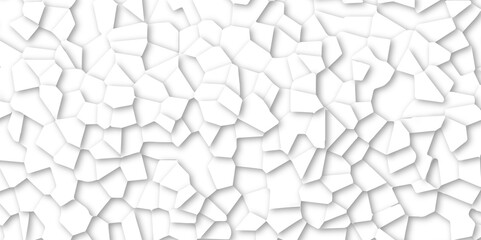 Poster - Abstract white broken stained-glass background with line. geometric seamless pattern with 3d shapes triangle background. colorful low poly crystal mosaic and tiles background pattern.
