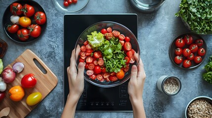 Digital Scale Analyzing Precise Portion Sizes and Nutritional Breakdown in Smart Kitchen