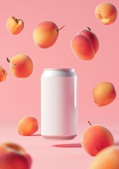 Sticker - Beer can  peach fruit plant.