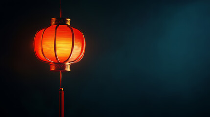 Canvas Print - red lantern glowing softly against dark background creates warm and inviting atmosphere. intricate d