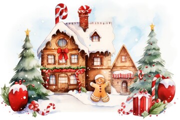 Wall Mural - Christmas gingerbread representation confectionery.